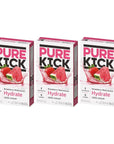 PURE KICK Hydration Singles To Go Drink Mix Strawberry Watermelon Includes 3 Boxes with 6 Packets in each Box 18 Total Packets