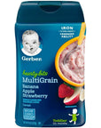 Gerber Baby Cereal Hearty Bits Multigrain, Grain & Grow, Banana Apple Strawberry, 8 Ounce (Pack of 6)