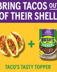 BUSHS BEST 151 oz Canned Taco Fiesta Black Beans Source of Plant Based Protein and Fiber Low Fat Gluten Free Pack of 12