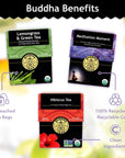 Buddha Teas  Organic Summer Tea Bundle  With Hibiscus Tea Lemongrass Green Tea  Meditation Moment Tea  Vitamins  Minerals  Refreshing Teas  Clean Ingredients  OU Kosher  NonGMO  Pack of 3