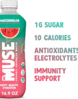 My Muse Organic Enhanced Flavored Water Watermelon 169oz Bottle 12 Pack Zero Sugar Added With Zinc Vitamin A  E Elderberry Immunity Support Low Calories Healthy Keto Friendly