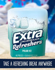 Extra Refreshers, Polar Ice Chewing Gum, 40 Count,Pack of 4