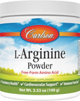 Carlson - L-Arginine Powder, Free-Form Amino Acid, Circulatory Health, 3.53 oz (100 g)