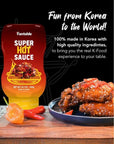 Funtable Super Hot Sauce (14.1oz, Pack of 1) - Authentic Korean Flavor, Spicy & Tangy Sauce, Low-Calorie. Ideal for Fried Chicken, Nuggets, Dipping & More.