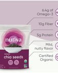 Nutiva USDA Organic Premium Nutrient-Dense Raw Black Chia Seeds with 3g Protein & 5g Fiber for Salads, Yogurt & Smoothies, Non-GMO, Vegan, Gluten-Free, Keto & Paleo, 32 Ounce (Pack of 1)