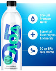 Talking Rain AQA Alkaline Ionized Bottled Water 95 pH with Electrolytes and Minerals Added for Taste 20 fl oz Bottle Pack of 12