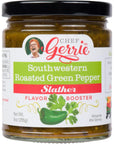 Chef Gerrie Vegan Slather Sauce | Southwestern Roasted Green Pepper with Spicy Flavour Booster for Roasted Veggies, Chicken, Chips, Fish and Cheese - 9 Ounce Jar