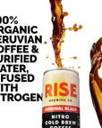 RISE Brewing Co  Original Black Nitro Cold Brew Coffee  Sugar and GlutenFree Vegan  Organic  NonGMO  Low Acidity  7 fl oz Cans 4 Pack