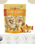 Gin Gins Ginger Candy Variety Pack of 2 Bundle  1 of each flavor Gin Gins Super Strength Ginger Candy Gin Gins Double Strength Hard Ginger Candy Organic Vegan Gluten Free Ginger Chews Candy