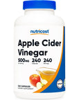 Nutricost Apple Cider Vinegar Capsules 500mg, 240 Vegetarian Capsules - Natural, Vegetarian, GMP, Non-GMO and Gluten Free