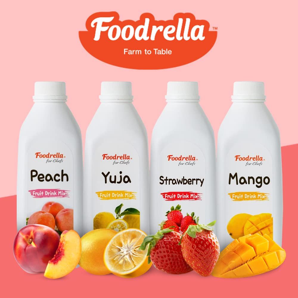 Foodrella Strawberry Flavor Concentrate Syrup Fruit Puree 338 Fl Oz 1L Makes A Refreshing Cool Drink Including Fruit Drinks Smoothies Juice Soda Iced tea  More