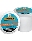 Twinings Brew Over Ice Unsweetened Peach Flavoured Black Iced Tea KCup Pods for Keurig Caffeinated 12 Count