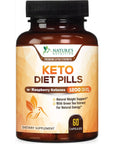 Keto Pills 1200mg - Advanced Support Lean Keto Diet Pills - Use Fat for Energy & Focus in Ketosis - Ultra Fast Prime Keto Supplement for Women & Men - Nature's Optimal Max Keto - 60 Capsules