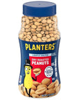 Planters Lightly Salted Dry Roasted Peanuts, 16.0 oz Jar (Pack of 6)