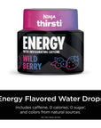 Ninja Thirsti Flavored Water Drops ENERGY With Invigorating Caffeine Wild Berry Zero Calories Zero Sugar 207 Fl Oz Makes 17 12oz Drinks 3 Pack WCFWDBRAM