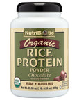 NutriBiotic Certified Organic Rice Protein Chocolate, 22.9 Oz | Low Carbohydrate Vegan Protein Powder | Raw, Certified Kosher & Keto Friendly | Made without Chemicals, GMOs & Gluten | Easy to Digest