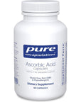 Pure Encapsulations Ascorbic Acid Capsules | Vitamin C Supplement for Antioxidant Defense, Immune Support, and Vascular Integrity* | 90 Capsules