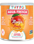 TUYYO Mango Agua Fresca Instant Powdered Drink Mix Real Fruit  Agave Light  Refreshing Flavor ZERO Artificial Flavors or Colors Dye Free Gluten Free Vegan 12 Servings 85oz