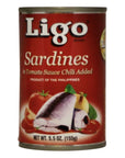 Ligo Sardine Bundle 3 Cans Sardines in Tomato Sauce 3 Cans Sardines in Tomato Sauce with Chili Added Pack of 6 Cans