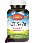 Carlson - ACES + Zn, Vitamins A, C, E + Selenium & Zinc, Cellular Health & Immune Support, Antioxidant, 120 Softgels