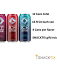 Sparkling ICE +Caffeine Sparkling Water 3 flavors Cans - 16 fl Oz Pack of 12