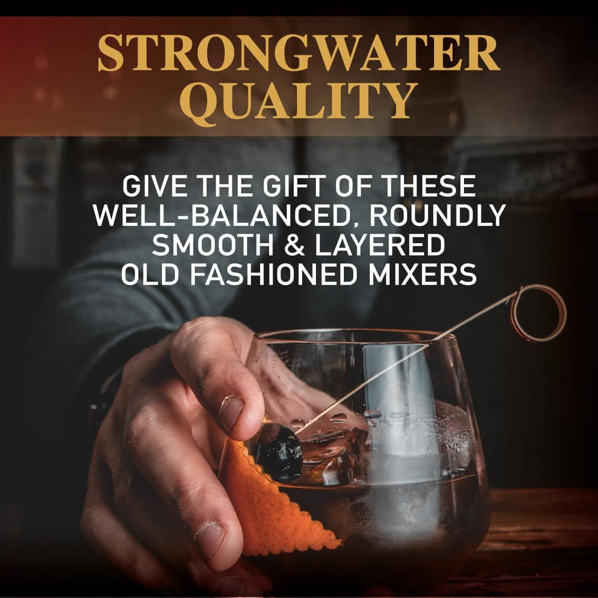 Strongwater Old Fashioned Craft Cocktail Mixer  Makes 36 Cocktails  Handcrafted Old Fashioned Syrup with Maple Pecans  More  Old Fashioned Gift Set Just Mix with Bourbon or Whiskey