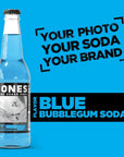 Jones Soda Co Blue Bubblegum Soda Flavor  100 Cane Sugar Soda  Craft Soda Pop  Soda Soft Drinks  12 Oz Glass Bottle Soda Pack of 12