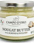 Pistachio and Almond Nougat Butter Spreadable Pistachio and Almond Torrone Cream Crema di Torroncino 635oz  180 g Product of Italy made in Sicily NONGMO Gluten Free Palm Oil Free Campo DOro