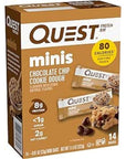 Quest Nutrition Mini Chocolate Chip Cookie Dough Protein Bars - 14 Count