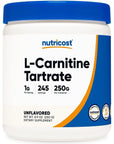 Nutricost L-Carnitine Tartrate Powder (250 Grams) - 1 Gram per Serving - 245 Servings