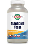 KAL Nutritional Yeast Supplement, Fortified w/ B12, Biotin, Folic Acid, Other B Vitamins, Naturally Occurring Amino Acids, Healthy Hair, Skin & Energy Support, Vegan, Gluten Free, 83 Serv, 500 Tablets