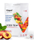 Vitapod Iced Tea Peach Refreshing Hydration mix  30 Pods  Electrolytes Antioxidants Vitamin C A D E  Water enhancer and Beverage Sports Drink Mix