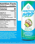 Positive Energy Beverage Tropical Bliss  12oz Can Pack of 12  Zero Sugar Energy Drink Supports Immunity and Hydration