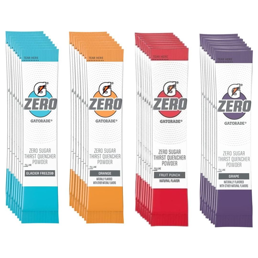 Gatorade G Zero Powder  Individual Packets Variety Pack Assorted Flavors  40 Packets