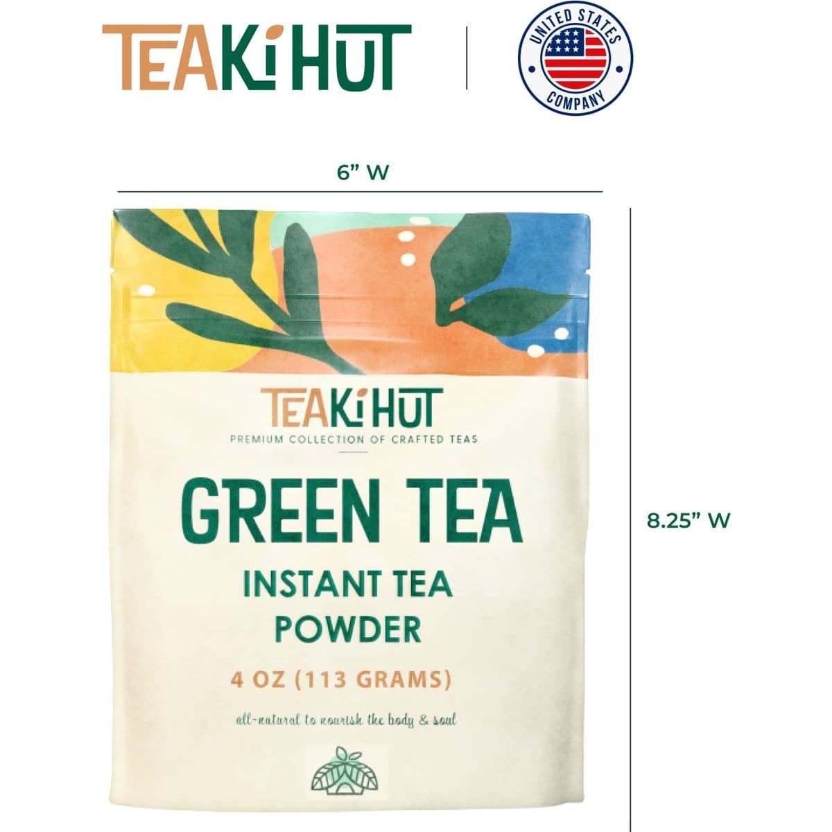 TEAki Hut Instant Green Tea Powder Refreshing Unsweetened Drink Powder Premium Green Tea Instant Powder for Beverages Smoothies or Baked Goods Green Tea Detox Great Hot or Cold  4 oz