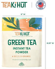 TEAki Hut Instant Green Tea Powder Refreshing Unsweetened Drink Powder Premium Green Tea Instant Powder for Beverages Smoothies or Baked Goods Green Tea Detox Great Hot or Cold  4 oz