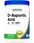 Nutricost D-Aspartic Acid (DAA) Powder 300G (Green Apple)