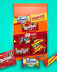 SKITTLES, STARBURST & LIFE SAVERS Gummy Variety Pack Fun Size Chewy Candy, 80 Piece Bag