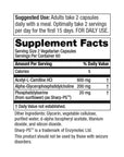 Purity Products Brain Vitality-GPC Super Formula Acetyl L-Carnitine HCI + Alpha GPC + Phosphatidlyserine - Supports Normal Concentration and Mental Clarity - 120 Caps