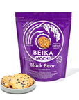 Beika Mochi Black Bean Flavor Japanese Rice Mochi Snack  GlutenFree  Vegan  Made with 100 Japanese Rice and Black Beans 222g