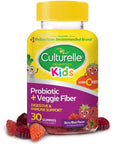 Culturelle Daily Probiotic for Kids + Veggie Fiber Gummies (Ages 3+) - 30 Count - Digestive Health & Immune Support - Berry Flavor with a Vitamin C Boost