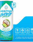 Positive Energy Beverage Tropical Bliss  12oz Can Pack of 12  Zero Sugar Energy Drink Supports Immunity and Hydration