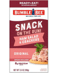 Bumble Bee Snack On The Run Ham Salad with Crackers Kit 35 oz Pack of 12  Ready to Eat Spoon Included  Shelf Stable  Convenient Protein Snack