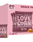 LOVE CORN BBQ 07oz x 20 Bags  Delicious Crunchy Corn  Healthy Family Snacks  Gluten Free Kosher NONGMO  Alternative for Chips Nuts Crackers  Pretzels  Perfect for Charcuterie Boards