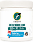 NativeFirst Energy Boost Drink Mix (28 Servings) - 160mg Caffeine per Serving, Gluten Free, Non-GMO (Rocket Pop)