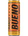 Bueno Energy Drink Mango Flavor - 12oz Made With Real Cane Sugar - 12 Pack