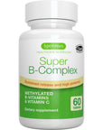 Super B-Complex - Methylated Sustained Release Clean Label B Complex With Methylfolate, Boosted B12 Methylcobalamin, Vegan, Lab Verified, 60 Small Tablets, by Igennus