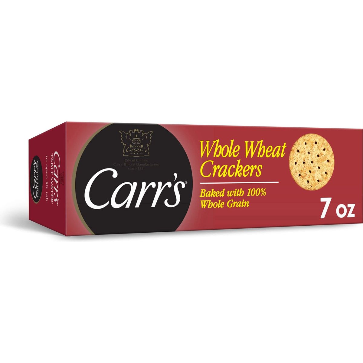 Carrs Whole Wheat Crackers NonGMO Project Verified Baked with 100 Whole Grain 7oz Box