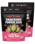 Top Fox Snacks  Organic PopRoasted Pumpkin Seeds  Healthy Protein Snacks  Gluten Free  Keto and Vegan Friendly Himalayan Salt 35 oz  2 Pack