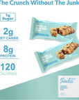 Sinless Snacks Keto Granola Bar, Sweet Subtle Vanilla Almond Snack, Chewy & Grain Free, 1g Sugar, 2g Net Carbs, Keto Snacks, Paleo Friendly, Gluten Free, No Sugar Added (12 Pack)